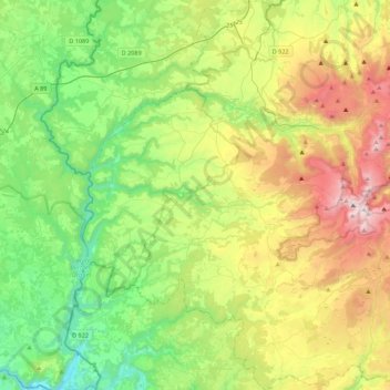 Sancy-Artense Communauté topographic map, elevation, terrain