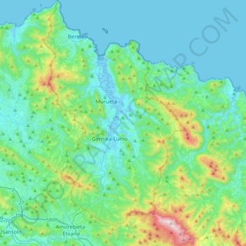 Busturialdea-Urdaibai topographic map, elevation, terrain