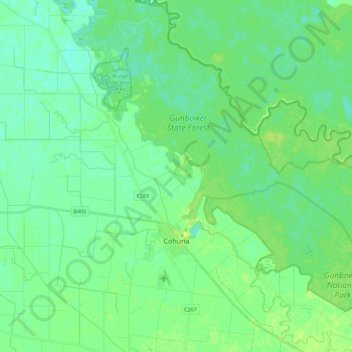 Cohuna topographic map, elevation, terrain