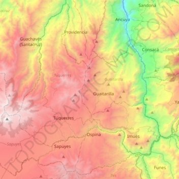La Sabana topographic map, elevation, terrain