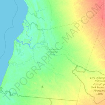 Kowanyama Aboriginal Shire topographic map, elevation, terrain
