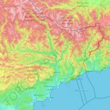 Seealpen topographic map, elevation, terrain