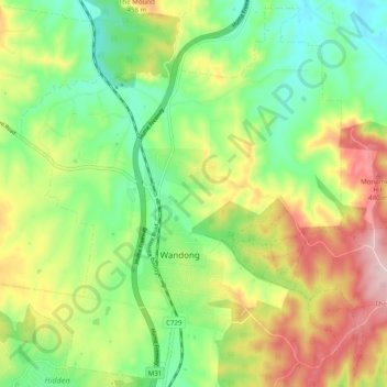 Wandong topographic map, elevation, terrain