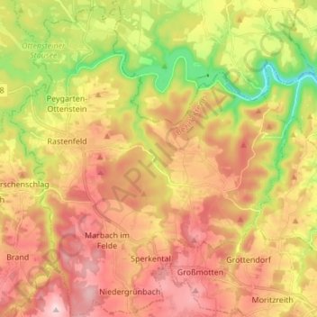 Gemeinde Rastenfeld topographic map, elevation, terrain