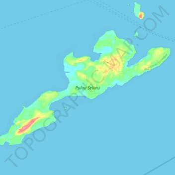 Pulau Selaru topographic map, elevation, terrain