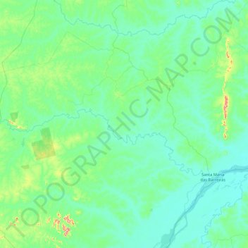 Santa Maria das Barreiras topographic map, elevation, terrain