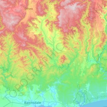 Tambo River topographic map, elevation, terrain