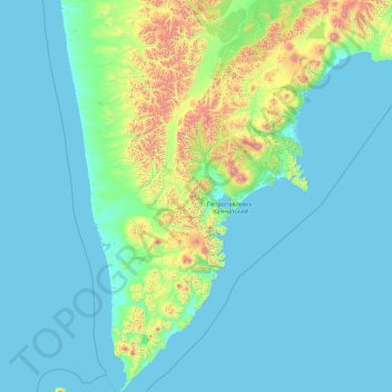 Елизовский район topographic map, elevation, terrain