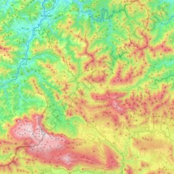 Larraun-Leitzaldea topographic map, elevation, terrain