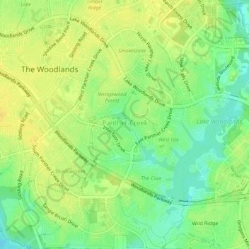 Panther Creek topographic map, elevation, terrain