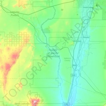 Pueblo of Isleta topographic map, elevation, terrain