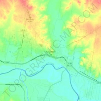 Rio Grande City topographic map, elevation, terrain