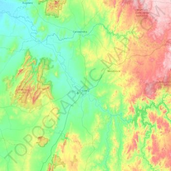 Cowra Shire Council topographic map, elevation, terrain