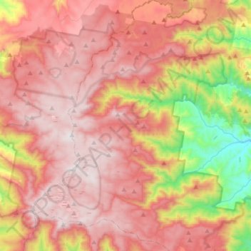 Barrington Tops topographic map, elevation, terrain