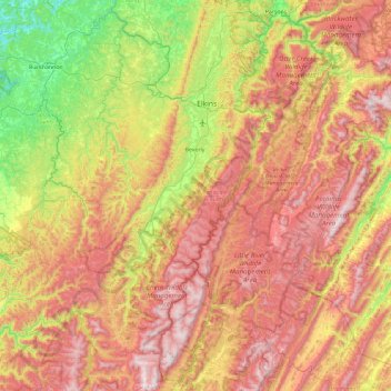 Randolph County topographic map, elevation, terrain