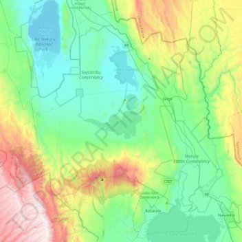 Gilgil topographic map, elevation, terrain