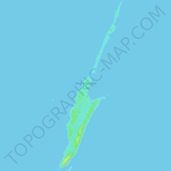 Ship Channel Cay topographic map, elevation, terrain