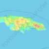 Jamaica topographic map, elevation, terrain