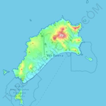 Porto Santo topographic map, elevation, terrain