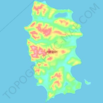 Isla Ipún topographic map, elevation, terrain