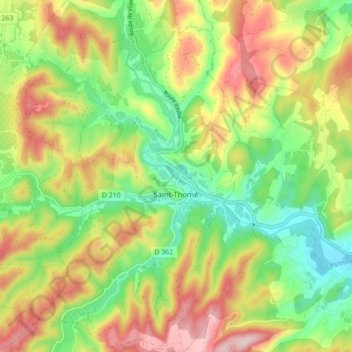 Saint-Thomé topographic map, elevation, terrain