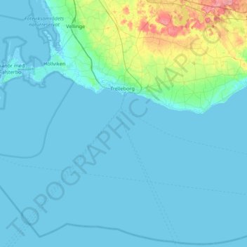 Trelleborgs kommun topographic map, elevation, terrain