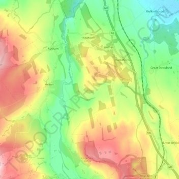 Lowther topographic map, elevation, terrain