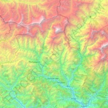 म्याग्दी topographic map, elevation, terrain