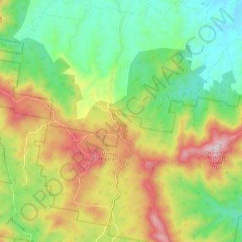 Myrtle Mountain topographic map, elevation, terrain