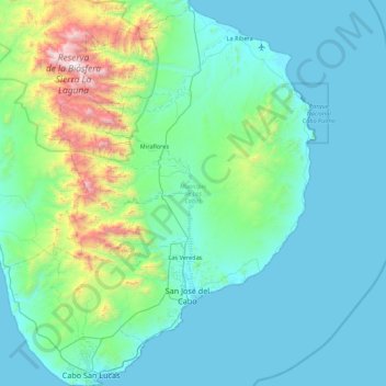 Municipio de Los Cabos topographic map, elevation, terrain