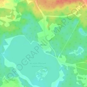 Мицкяны topographic map, elevation, terrain