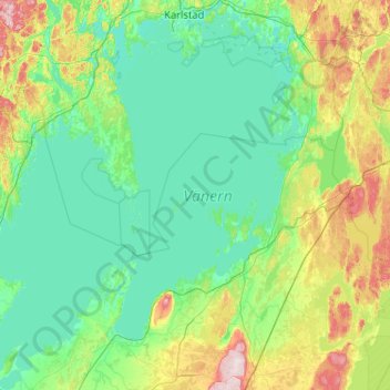 Vänersee topographic map, elevation, terrain
