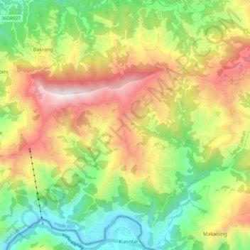 Taklung topographic map, elevation, terrain