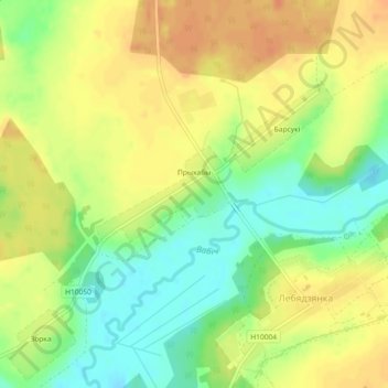 Прихабы topographic map, elevation, terrain