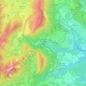 Saint-Michel-les-Portes topographic map, elevation, terrain