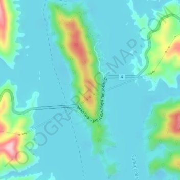 Pulau Banding topographic map, elevation, terrain
