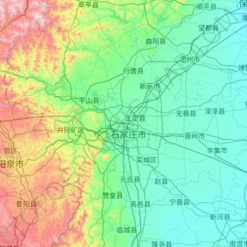 Shijiazhuang City topographic map, elevation, terrain