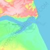 Río Gallegos topographic map, elevation, terrain