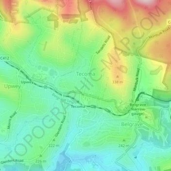 Tecoma topographic map, elevation, terrain
