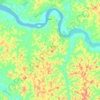 Bujaru topographic map, elevation, terrain