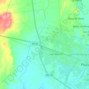 26 de Octubre topographic map, elevation, terrain