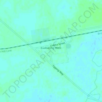 Euabalong West topographic map, elevation, terrain