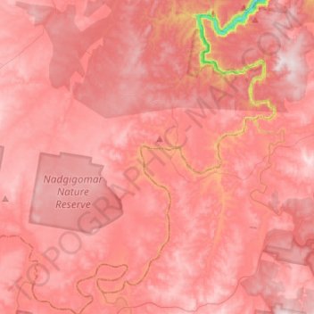 Oallen topographic map, elevation, terrain
