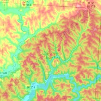 Brown Township topographic map, elevation, terrain