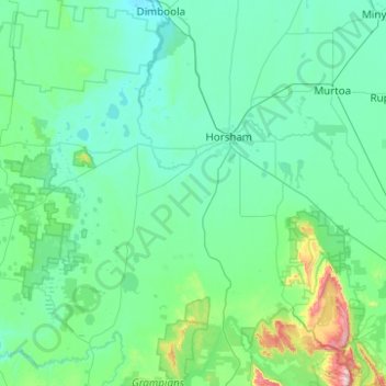 Rural City of Horsham topographic map, elevation, terrain