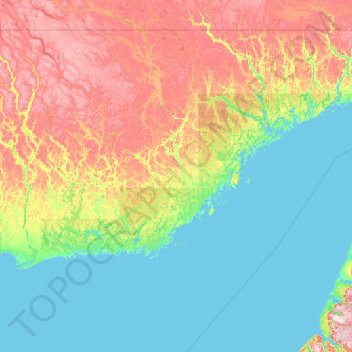 Côte-Nord-du-Golfe-du-Saint-Laurent topographic map, elevation, terrain