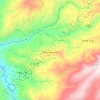Chavezpamba topographic map, elevation, terrain
