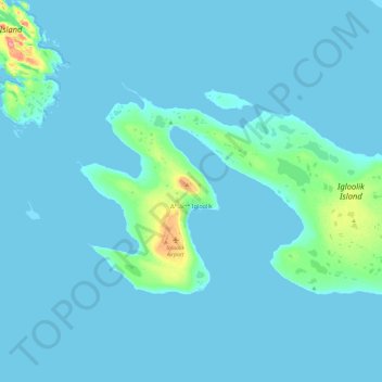 Igloulik topographic map, elevation, terrain