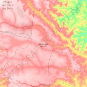 Chapadão do Céu topographic map, elevation, terrain