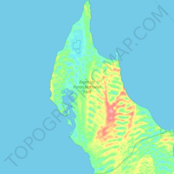 Francois Peron National Park topographic map, elevation, terrain